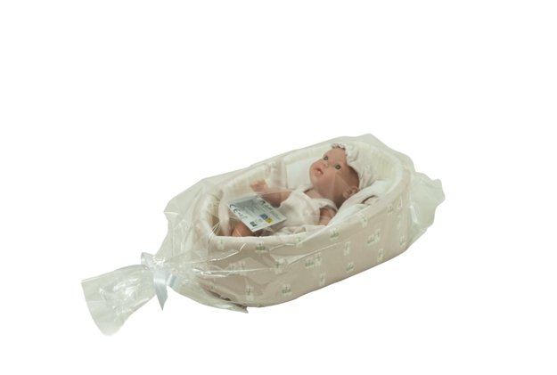 Arias lėlė kūdikėlis su smėlinės spalvos nešykle, 26 cm 1