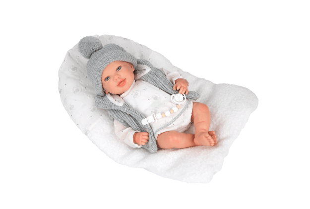 Arias Reborn kūdikėlis su pilkais rūbeliais, Daniela, 45 cm 8