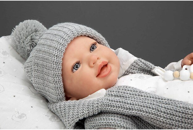 Arias Reborn kūdikėlis su pilkais rūbeliais, Daniela, 45 cm 13