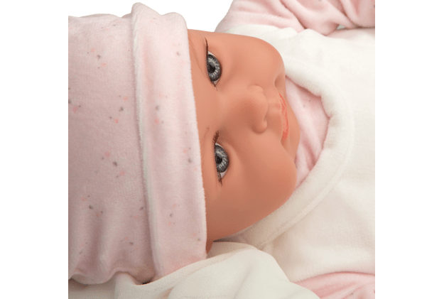 Arias kūdikėlis su garsu, rožiniais rūbeliais, 42 cm 3