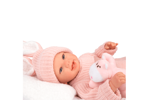 Arias Reborn lėlė kūdikėlis rožiniais rūbeliais, Lucia, 45 cm 10