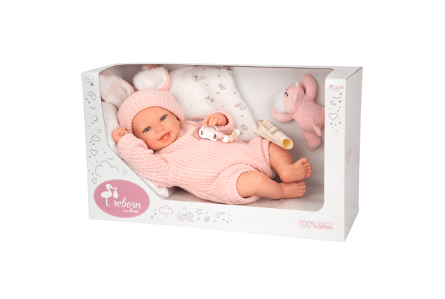 Arias Reborn lėlė kūdikėlis rožiniais rūbeliais, Lucia, 45 cm 8