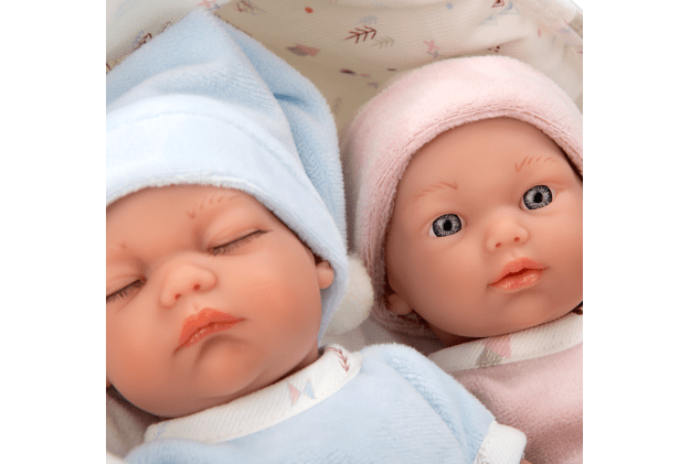 Arias kūdikėliai dvynukai baltoje nešyklėje, 26 cm 3