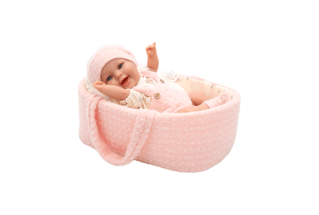 Arias kūdikėlis lėlė rožinėje nešyklėje, mergaitė, 33 cm 1