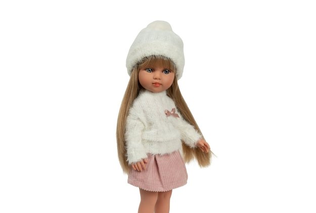 Arias lėlė mergaitė Carlota pūkuotu megztiniu, 36 cm 2